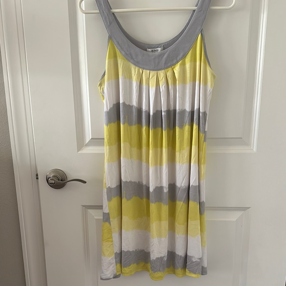 Women's Yellow and Gray Striped Dress